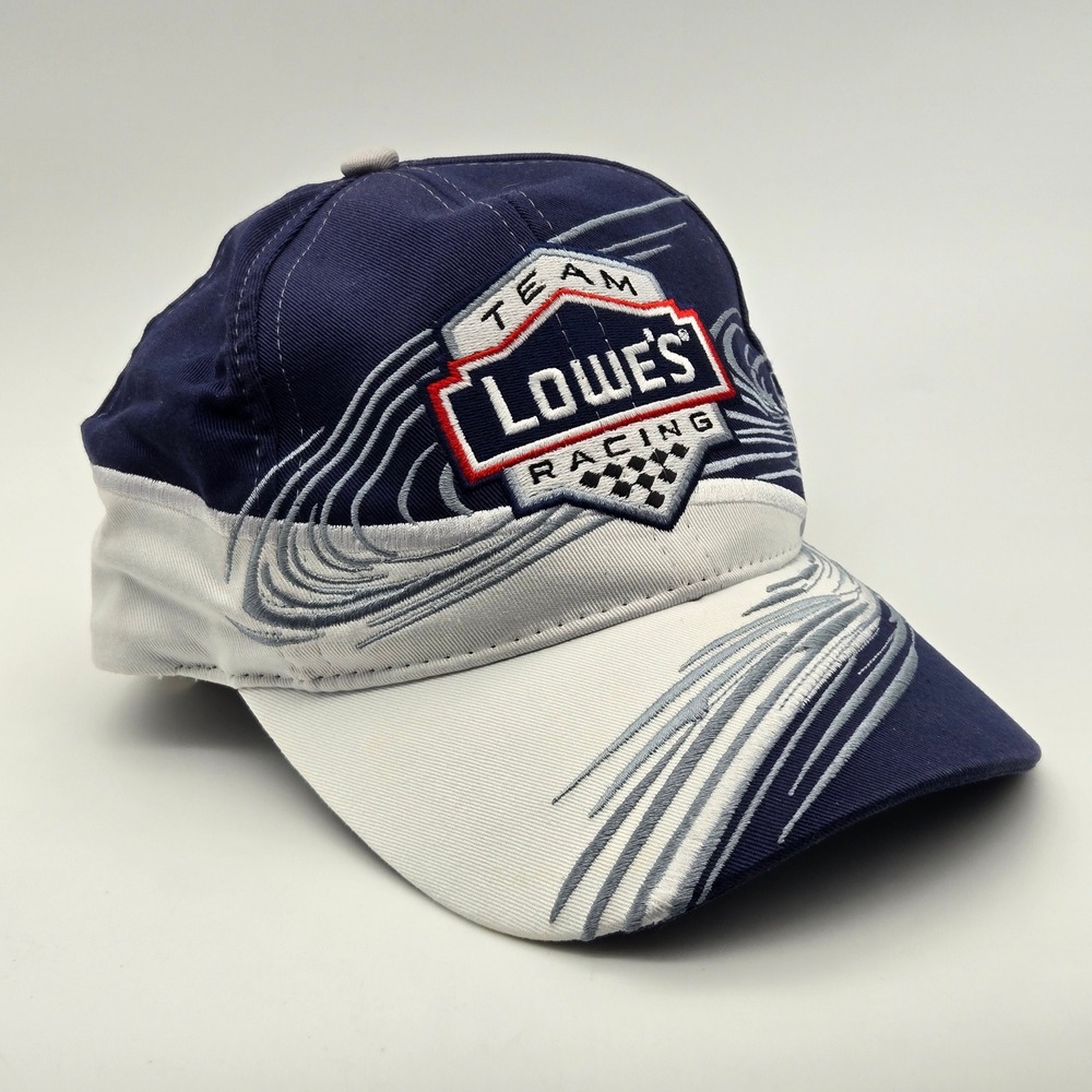 Team Lowe's Racing Champions Hat Blue White Adjustable Strapback Cap